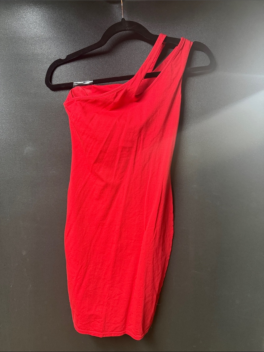 Red One-Shoulder Bodycon Dress